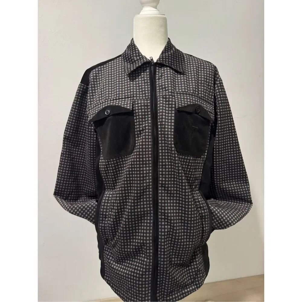 Stacy Adams zip up front velvet square design jacket M